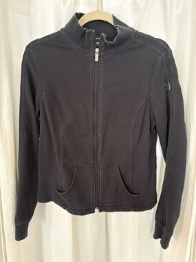 Bebe Sport Black Full-Zip Bomber Jacket